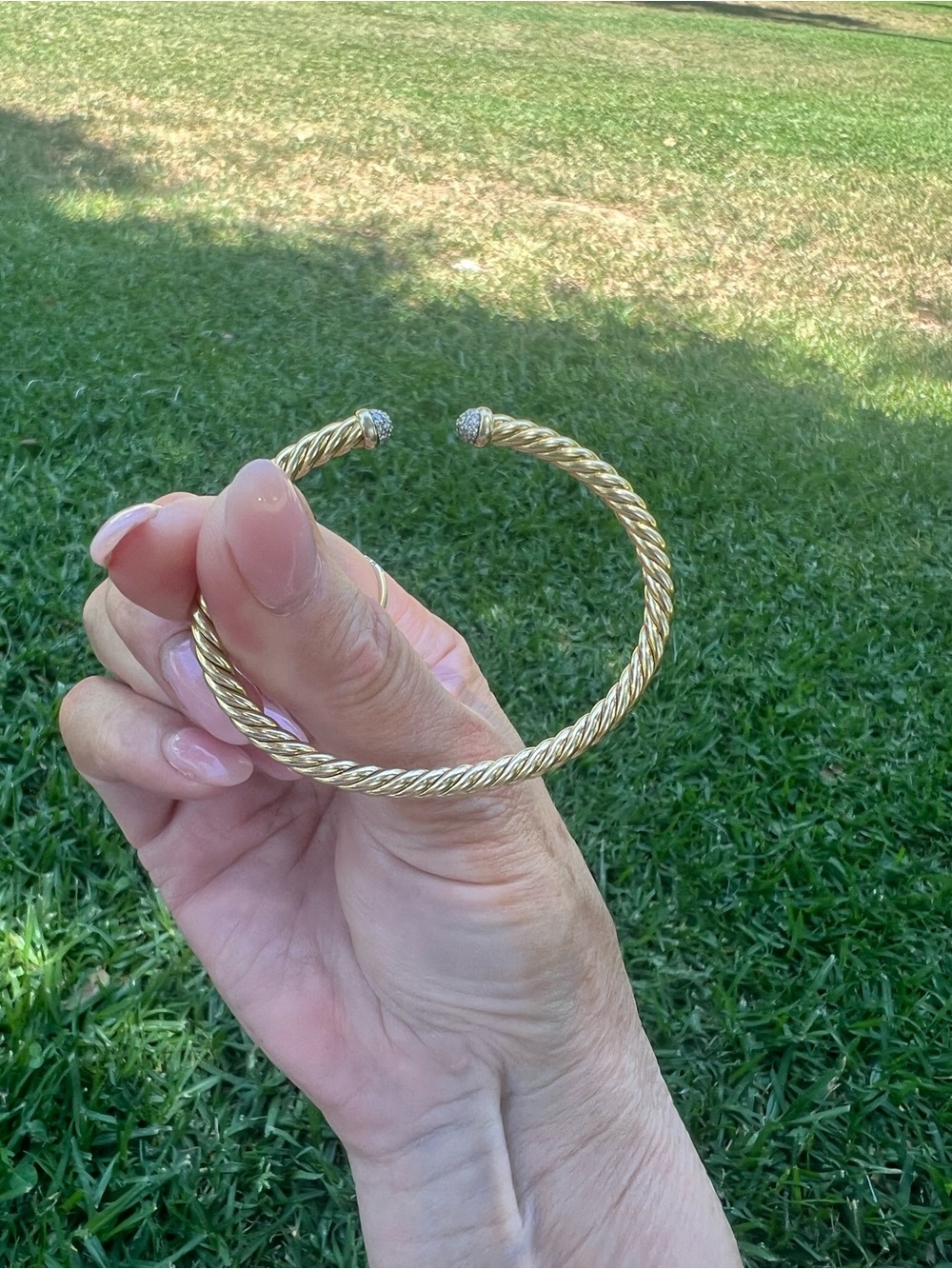 David Yurman Gold-Tone Twisted Cable Cuff Bracelet - Picture 2 of 6